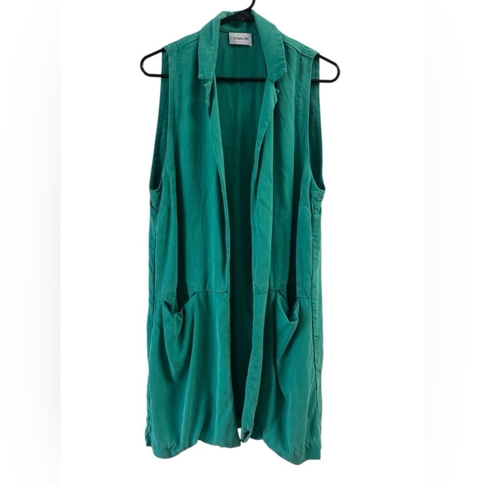 Teal blue short sleeve cardigan